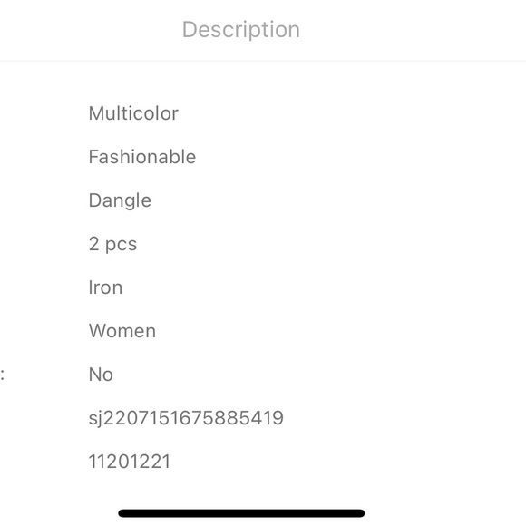 Chain Link Drop Earrings Silver Black - Picture 5 of 6